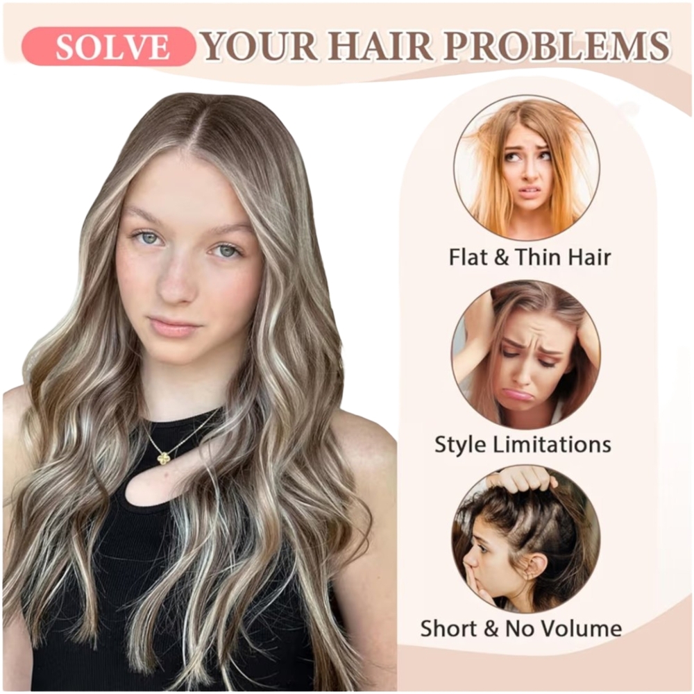 Luxurious Blonde Wavy Hair Extensions 6 Clips - Picture 1 of 4